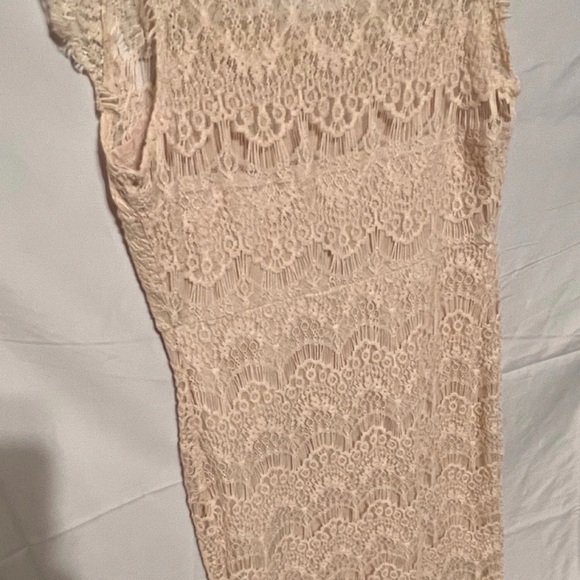 S Free People Cream Crochet Lace Midi Slip Lined Dress.  Intimately Free People - Picture 10 of 14